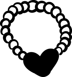 Heart Bracelet Craft Design Svg File, Free Vectors File